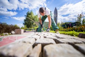 Grouting cobblestones